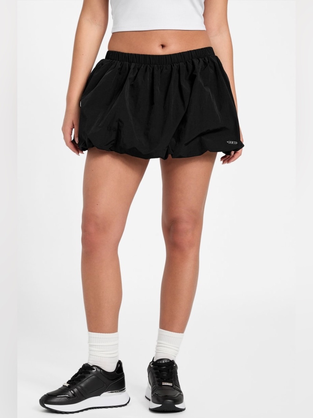 New Guess Balloon Ruffle Skort Mini Nylon Sports Skirt 8 M